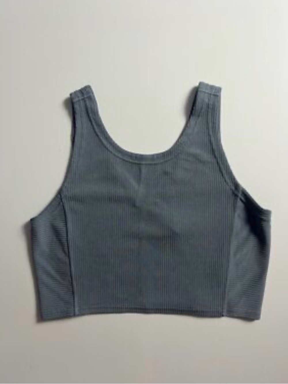 Lululemon Ribbed Scoop Neck Crop Tank Top - Blue. Size 10